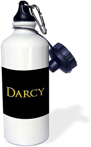 3drose darcy שם אישה פופולרית באמריקה. צהוב על מתנה שחורה - בקבוקי מים
