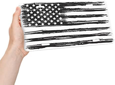 לוחית רישוי במצוקה דגל אמריקאי לוחית קדמית לוחית רישוי 6x12 אינץ 'רטרו לבן מופשט מופשט וינטג