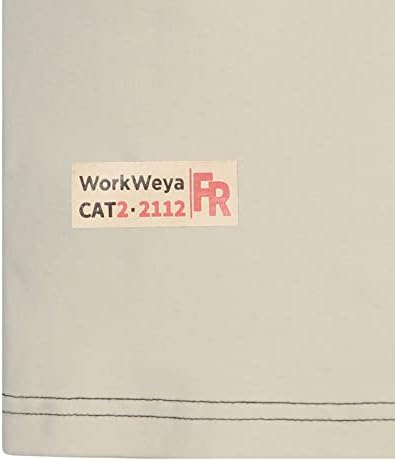 Workweya Fr חולצות לגברים 6.5 גרם עמידות בפני שרוול ארוך עמידה בהנלי NFPA 2112/CAT2