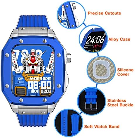 סגסוגת Housy Watch Watch Strap עבור Apple Watch Series 8 7 6 5 4 SE 45 ממ 42 ממ 44 ממ מסגרת מתכת שינוי עסק סגנון מזדמן רצועת שעון