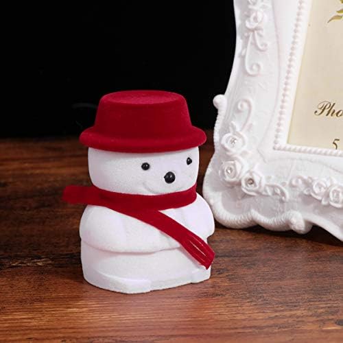 מתנת תכשיטי קופסות לבן ואדום שלג תכשיטי מקרה יצירתי שרשרת עגיל מיכל חג המולד אריזה תיבת פלנל תכשיטי טבעת מחזיק המפלגה לטובת