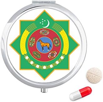 טורקמניסטן אסיה לאומי סמל גלולת מקרה כיס רפואת אחסון תיבת מיכל מתקן