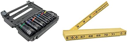 כלים של קליין 66010 2-in-1 Secket Socket Socket, ערכת כלי 6 חלקים עם שקעים עמוקים 12 נקודות עם כונן 1/2 אינץ