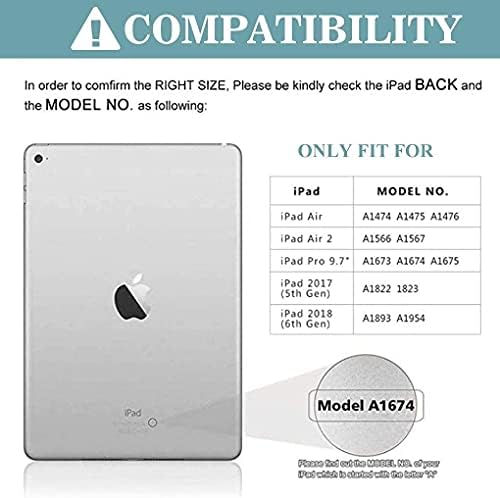 מקרה Yoyoyx לשנת 2018/2017 iPad 9.7 הדור החמישי/השישי, iPad Air 1/2, רזה מארז מגן עור Fulio Folio Stand מספר זוויות צפייה בכריכה עם שינה