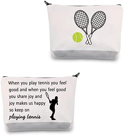 JNIAP טניס תיק קוסמטי טניס שחקן איפור מתנה רוכסן רוכסן טניס מתנות לנשים מארגן קוסמטיק תיק נסיעות