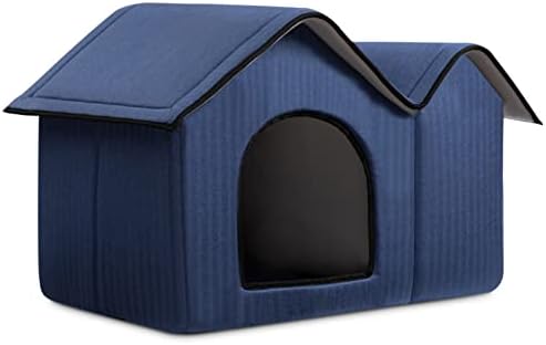 בית עם אחסון, כפול גג כלב חדר חתול מיטת כלב ארגזי מקורה חיצוני נייד מתקפל מקלט עם דירה