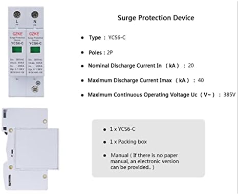 Nunomo YCS6-C AC SPD 2P מגן על מגן בית מגן על מכשיר מעצר במתח נמוך 20KA-40KA 385V