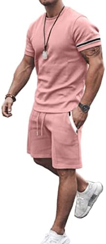 אימונית של גורליטר בגברים בגברים עם שרוול קצר של שרוול קצר תלבושת קיץ מזדמנת מכנסיים מותניים קצרים עם כיסים