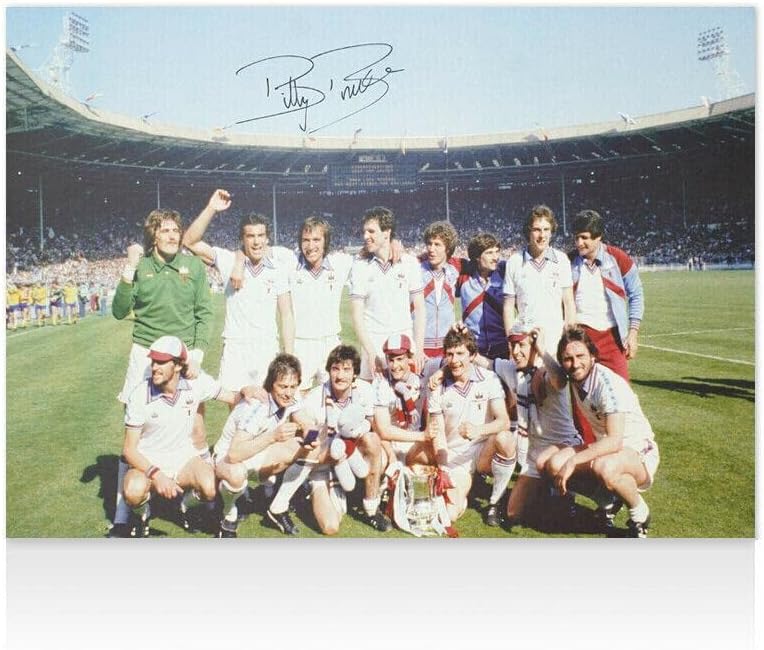 בילי בונדס חתמה על ווסטהאם יונייטד צילום - 1980 זוכה גביע FA חתימה - תמונות כדורגל עם חתימה