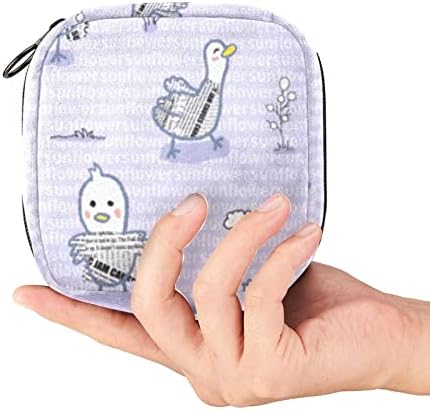 שקית אחסון מפיות סניטרית של Oryuekan, שקיות רוכסן משמשות לשימוש חוזר נייד, שקיות רוכסן טמפון לאחסון לנשים, ברווז מצויר של בעלי חיים ודפוס