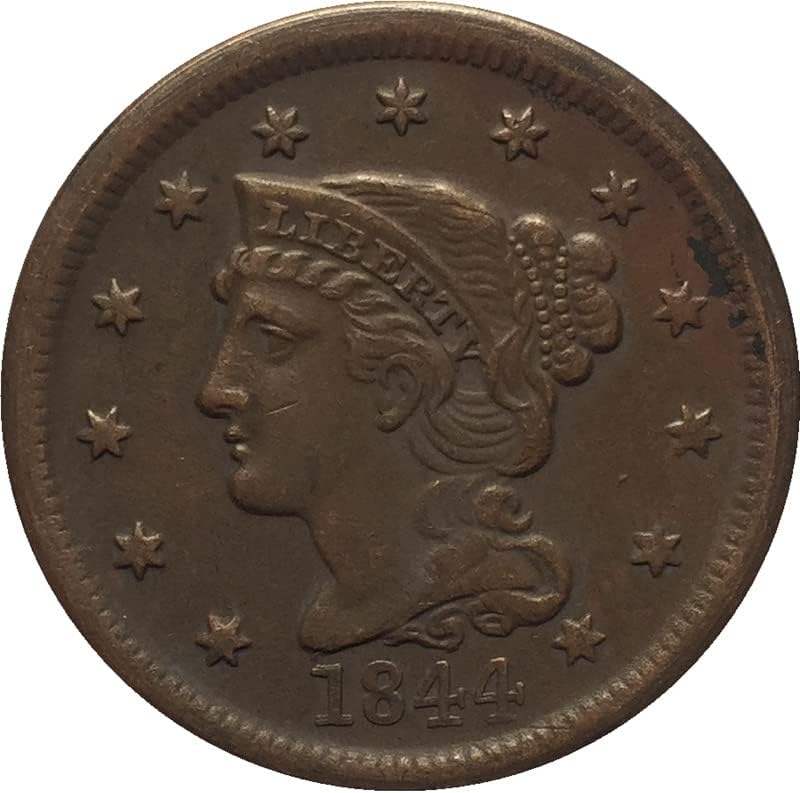27.5 ממ ישן 1844 מטבעות אמריקאים מטבעות נחושת מלאכות עתיקות מטבעות זיכרון זרות